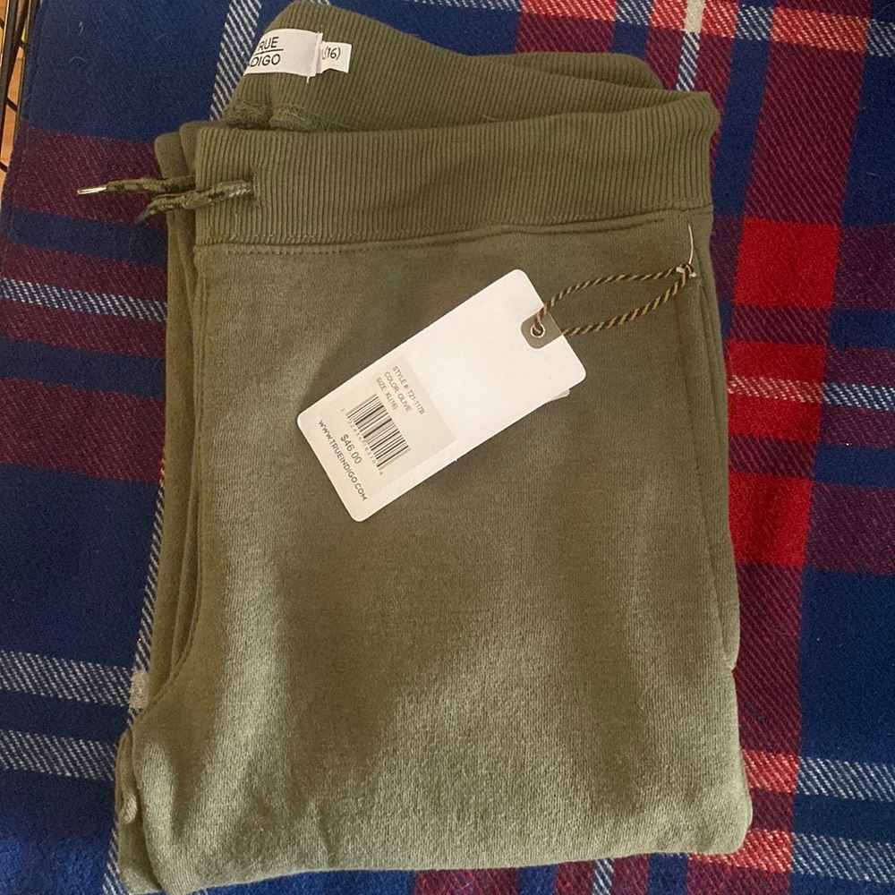 Girls true indigo olive green sweatpants